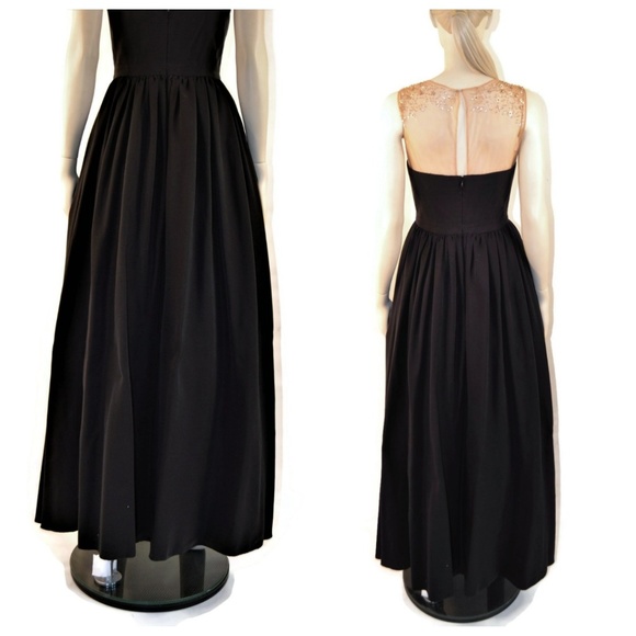 Marchesa Notte Black Silk High Low Mesh Dress 4 - Picture 5 of 8